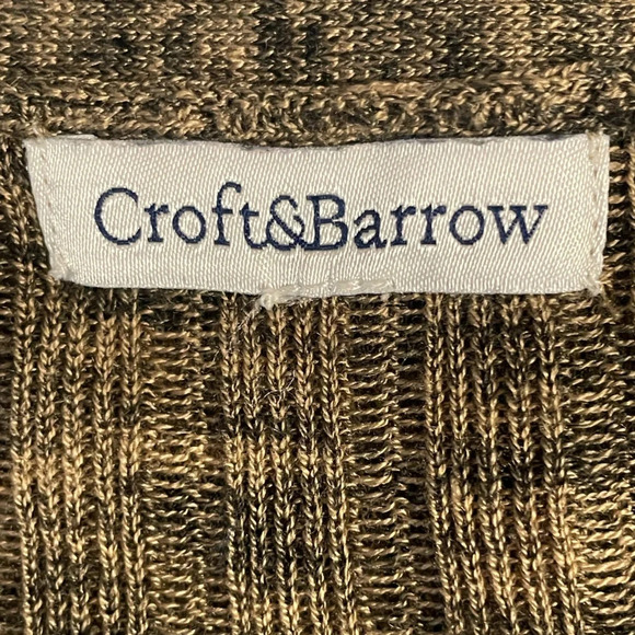 Croft & Barrow Open Front Cardigan Sweater - Brown Marled Knit - Picture 4 of 6